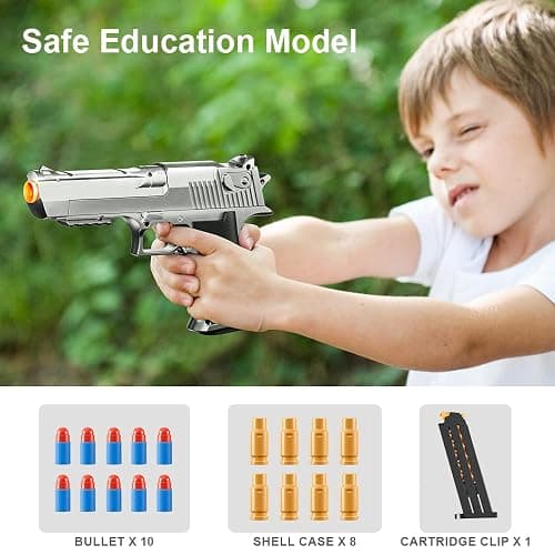 2Pack M1911 EVA Soft Foam Ejection Toy Blaster, Shooting with Foam Darts, Shooting Games, Backyard Fun and Outdoor Games, Education Toy Model for Boys Girls Halloween Christmas Ages 8+ (Black+Black-D) thumbnail 5