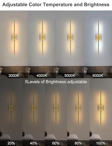 Battery Operated Wall Sconces Set of 2, 10000mAh Rechargeable Wall Lights with Remote, 360° Rotate 3000K-6000K LED Wireless Wall Light Fixtures Decor for Bedroom Living Room Hallway Picture Lighting thumbnail 6