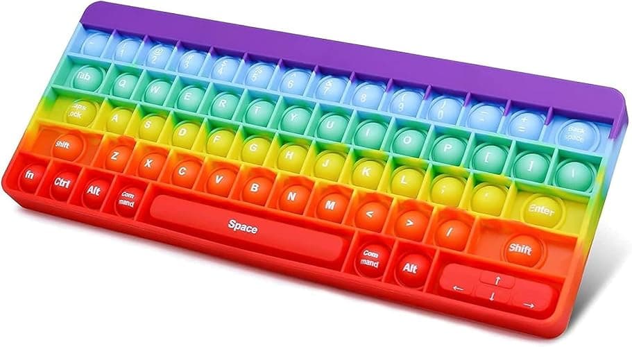 Ranzah Educational Keyboard Pop Fidget Toy Push Pop Bubble Sensory Poppet Toy for Kids Learning Squishy Squeeze Toy ADHD Stress Anxiety Relief Toddler Toy Montessori School Toy Gift Travel Popper thumbnail 3