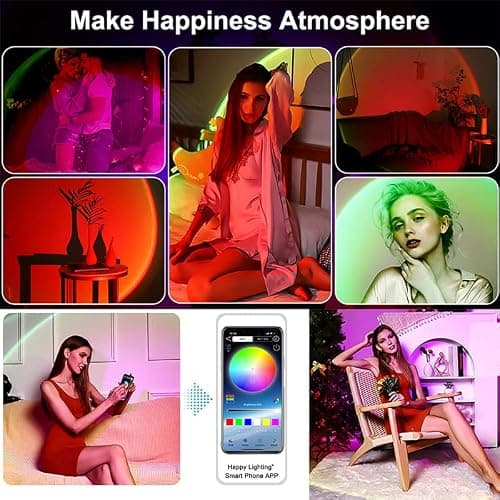KAVAVO Smart APP 16 Million Color Sunset Lamp Led Projector Home Decoration Photography Background Night Light (1 PCS) thumbnail 7
