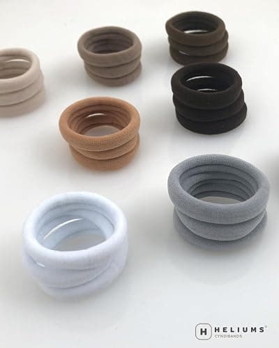 Cyndibands Seamless Hair Ties - Dark Brown - Extra Gentle Soft and Stretchy Nylon Fabric Ponytail Holders - 12 Count thumbnail 8
