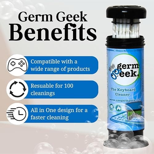 Germ Geek Keyboard & Electronics Cleaning Kit | Patented Precision Brush | Multi-Purpose Tool for Laptop Phone & AirPods | USA-Made, Eco-Friendly & Safe Computer Cleaner thumbnail 4