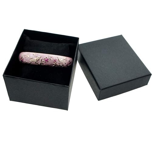 UJOY Colors Handcraft Jewelry Cloisonne Bracelet Enamel Bird Flower Spring Hinged Womens Bangles Gifts Box 55C49 thumbnail 4