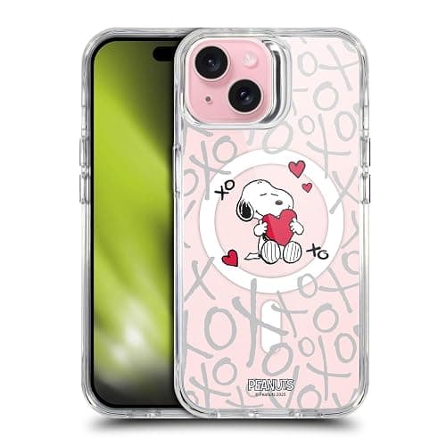 Head Case Designs Officially Licensed Peanuts XOXO Snoopy & Friends Shockproof Bumper Case [Military Grade Protection] Compatible with and Compatible with MagSafe Apple iPhone 15 - Image 1