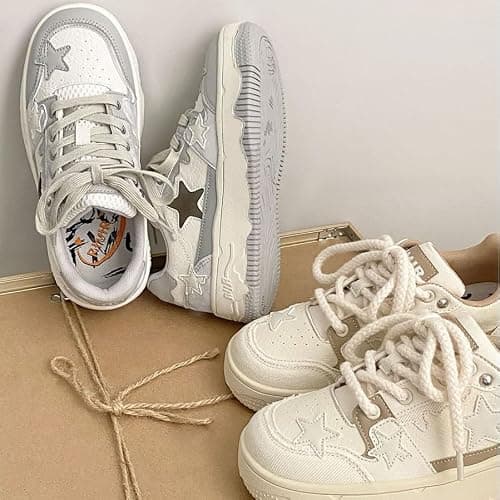 Star Shoes Walking Sneakers for Women - Chunky Platform Y2K Aesthetic Cute Stars Comfort Support US 4-8 thumbnail 8