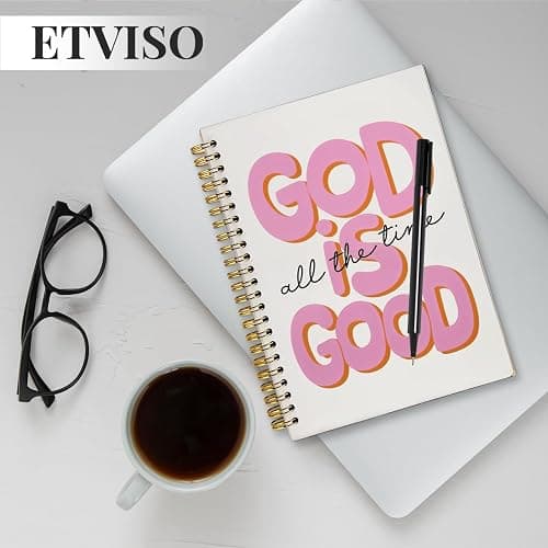 ETVISO Pink Bible Journal Notebook for Women, Inspirational Christian Gifts for Women, Prayer Bible Supplies Journal, Church Notes Notebook, Cute Preppy Aesthetic Hardcover Spiral Notebooks 5.5x8.3 thumbnail 2