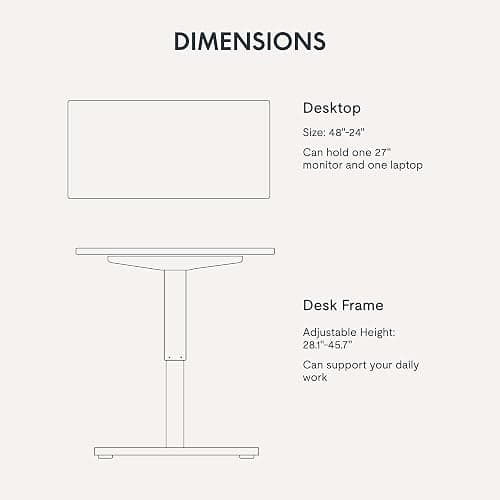 FLEXISPOT One-Piece Standing Desk 48"x24"  Rustic Brown thumbnail 7
