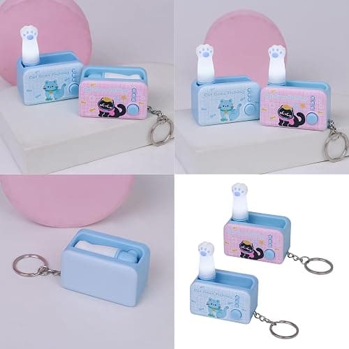 NUEAYMS Glowing Cat Paw Keychain With LED Light For Night Safety Stress Relief Bouncy Design thumbnail 2