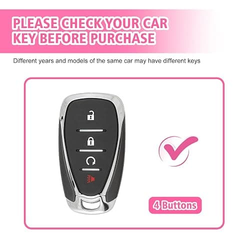 Rislobx Key Fob Cover Fit for Chevy Key, Car Key Case Protector with Diamond Edge for Volt Bolt Spark Equinox Traverse Trax (Diamond G-White) thumbnail 2