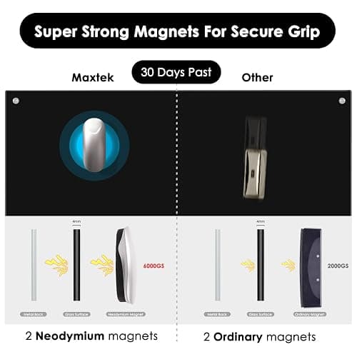 maxtek Magnetic Dry Erase Eraser for Glass White Board, 1 Pack, Built-in Neodymium Magnets thumbnail 4