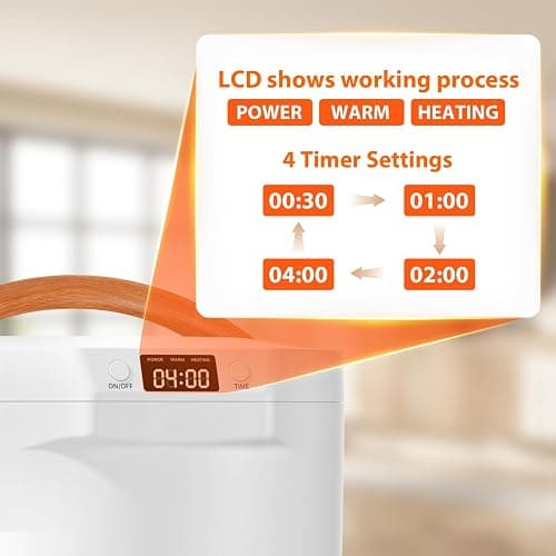 CWDOlROI Towel Warmer, 20L Large Towel Warmers for Bathroom, Towel Bucket Fits Up Two 40"X70" Oversized Towels, Bathrobes, Blankets, Towel Heater with LCD, 4 Timer Setting and Auto Shut Off(White) thumbnail 7