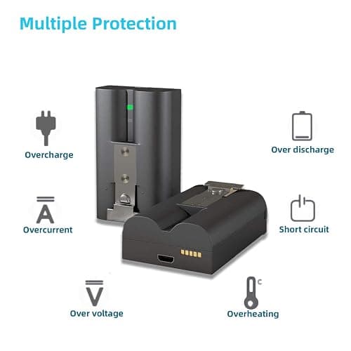 2-Pack 6040mAh Replacement Battery with Charger Station for Ring-Doorbell Camera 2/3/3 Plus/4, Spotlight and Stick Up Cam, Rechargeable Upgraded Lithium Li-ion Batteries 3.65V thumbnail 3