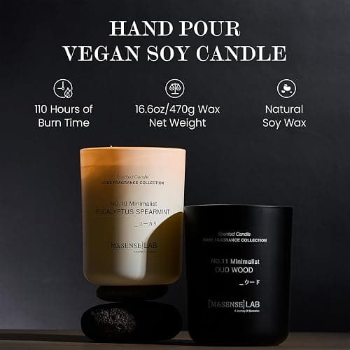 M&SENSE Natural Soy Candle| Bamboo Stream | 8.82 oz, 50H Burn | Minimalist Scented Candle for Relaxation, Gifting, Home Décor | for Bedroom, Office, Party Medium thumbnail 3
