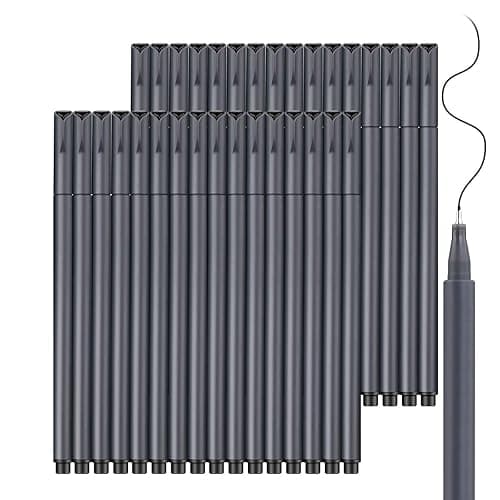 Taotree Journal Planner Pens, 24 Black Fine Point Pens, Ideal for Art, Crafts, Scrapbooks, School, Office, and More | Journaling Planner Adult Coloring Books, Fine Point Markers, Office Supplies Teacher Art Bullet Note Taking Scrapbooking - Image 1
