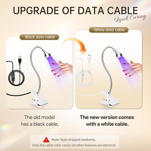 AORAEM U V Nail Lamp,Sliver 3W U V Light for Nails 35NM U V Gel X Nail Lamp with Gooseneck and Clamp for Gel Nail (AA-Silver) thumbnail 10