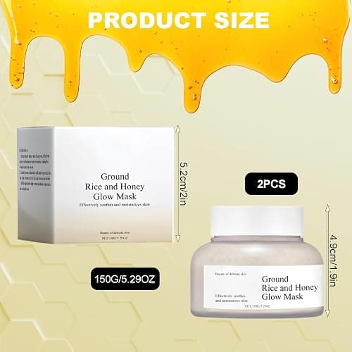2 Pièces Masque au Riz Visage 150g, Joseon Masque Riz, Ground Rice and Honey Glow Mask, Masque Visage Crème de Riz Coréen, Masque Réparateur/Hydratant/Raffermissant/Nourrissant/Beauté thumbnail 2