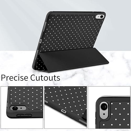 Fycyko Compatible with iPad (A16) 11th Generation 11 Inch 2025 Case, Slim Stand Cover for iPad 10th 10.9 Inch 2022 with Pencil Holder, Cute Polka Dot Aesthetics Design Protective Cover-Black thumbnail 5