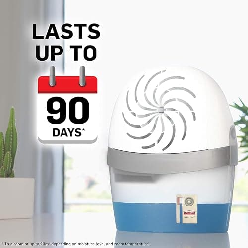 UniBond AERO 360º Moisture Absorber, 1 Device incl. 1 Refill Tab 450g, Ultra-Absorbent Dehumidifier, Helps to Prevent Condensation, Mould & Musty Smells, Recyclable, Refillable Condensation Absorber - 450 g thumbnail 4