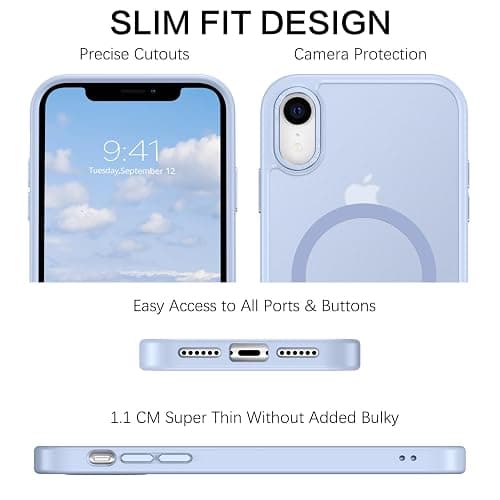 BENTOBEN Case for iPhone XR Case, [Compatible with MagSafe] Slim Translucent Matte Magnetic Shockproof Protective Anti Slip Women Men Cover Case for iPhone XR 6.1", Light Blue thumbnail 6
