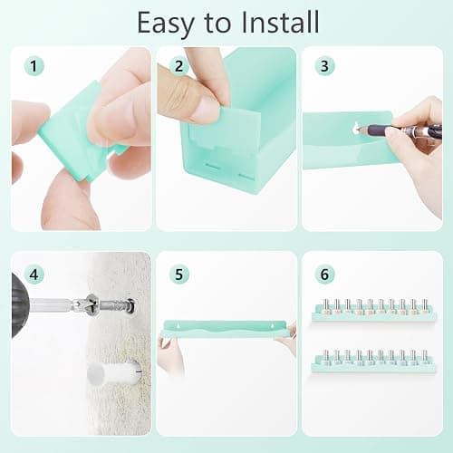 Nail Polish Wall Rack, 6-Shelf 15-Inch Light Green Acrylic Nail Polish Shelves with Removable Ends – Multi-Purpose Shelf for Essential Oils, Cosmetics Storage and Display for Salons and Bathrooms thumbnail 7