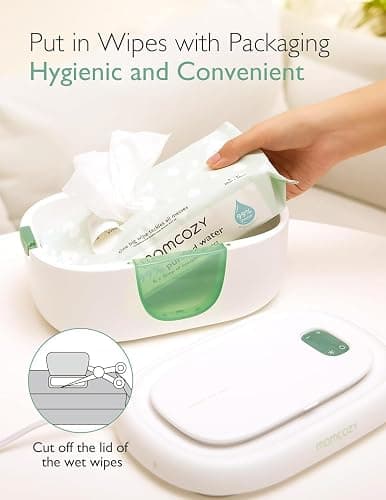 Momcozy Baby Wipe Warmer, Innovative Spring Design, Large Capacity Wipes Dispenser, Fast and Even Heating, 4 Modes of Temperature Heating Control, Diaper Wipe Warmer with Night Light thumbnail 7