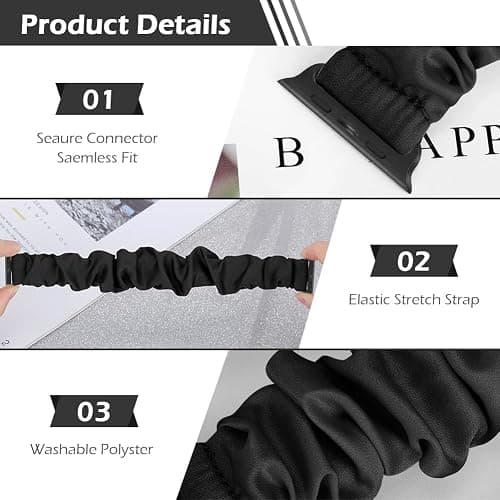 Beatlone Solo Loop Watch Bands Compatible for Scrunchie Apple Watch Band 38mm 40mm 41mm 42mm 44mm 45mm 46mm 49mm Soft Stretchy Women Elastic Strap for iWatch Series 10 9 8 7 6 5 4 3 SE Ultra 2 1 thumbnail 4