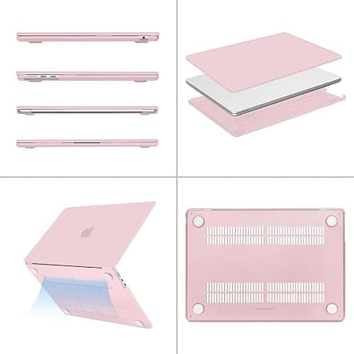 MOSISO Compatible with MacBook Air 13 inch Case 2025 2024 2023 2022 M4 A3240 M3 A3113 M2 A2681, Plastic Hard Shell&Keyboard Cover&Screen Film&Pouch for MacBook Air 13.6 inch Case, Baby Pink thumbnail 5