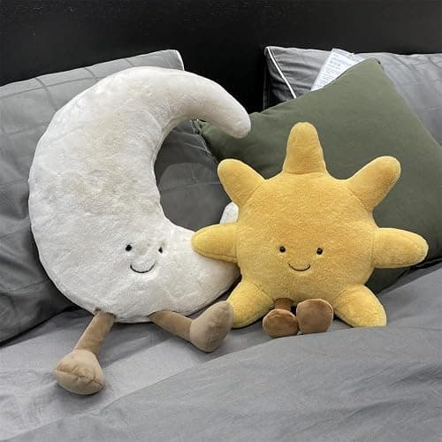 JOSON Sun Shaped Plush Toys, Soft Bedside Sofa Pillows, Used for Home Decoration as Birthday Gifts for Children and Girls (Moon) thumbnail 6