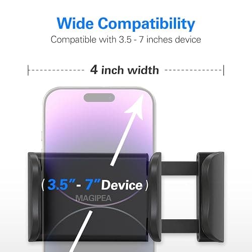 MAGIPEA Gooseneck Phone Holder for Bed, Flexible Overhead Cell Phone Mount for Desk Headboard Table, Hands-Free Viewing Clamp Stand, Gift for iPhone 17 16 15 Pro Max and 3.5-7" Devices thumbnail 2