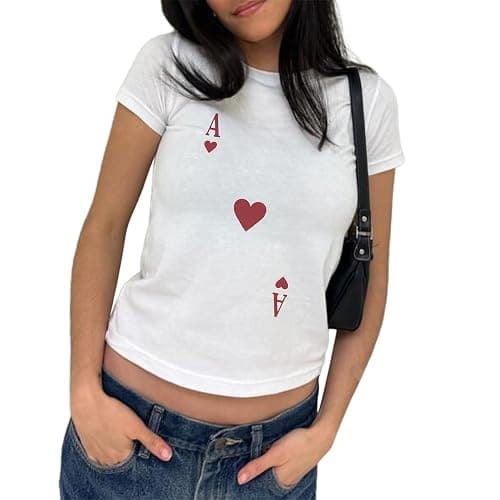 Women Y2k Graphic Tee Short Sleeve Crew Neck Baby Tee Shirt Summer Casual Crop Top Vintage Aesthetic Going Out Top - Image 1