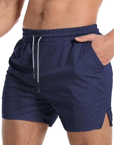 Aolesy Men's Gym Workout Shorts 5" - Large - Image 1