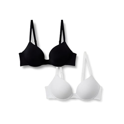 Amazon Essentials Women's Microfiber Lined Push Up Plunge Bra, Pack of 2 - Image 1