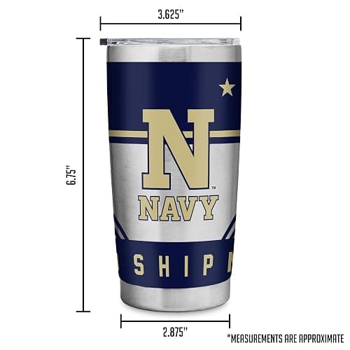 Rico Industries NCAA Naval Academy Midshipmen 20oz Stainless Steel Tumbler with Lid - Great For Coffee, Tea, Water or Cocktails thumbnail 3