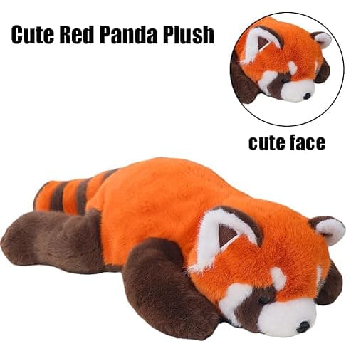 Labauxite Red Panda Plush Stuffed Animal - Sleeping Plush Toy Pillow, Cute Hugging Plushie, Room Decor, Christmas Birthday Gifts for Kids Girls Boys (11.8in) thumbnail 4