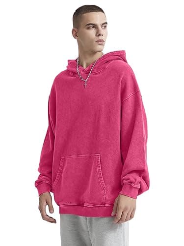 KEEPSHOWING Mens Oversized Hoodies Vintage Hoodie Couples Pullover Acid Wash Hoodies for Men Streetwear Sweatshirts thumbnail 3