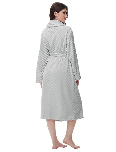 Yurhap Premium Robes for Women - Super Soft Cozy Fleece Womens Robe Plush Long Bathrobe thumbnail 2