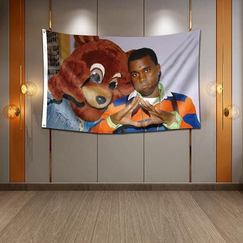 Kanye Bear Flag,3x5 Funny House Banner with 2 Brass Grommets for College Dorm Decor, Outdoor, Gift, Indoor, Garage, Home,House thumbnail 4