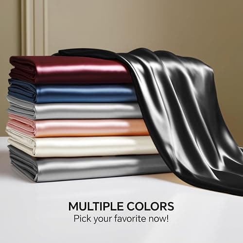 BEDELITE Satin Fitted Sheet Queen Size with Elastic Corner Straps, Ivory | Luxury Soft Silk-Like 1 15 Inch Deep Pocket Fitted Sheet Only, Soft and Cooling, Reduces Friction, Gentle on Hair and Skin thumbnail 6