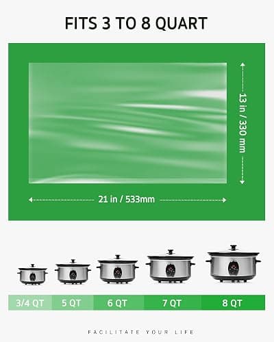 Syntus Slow Cooker Liners, 30 Count Cooking Bags Large Size Disposable Pot Liners Plastic Bags, Fit 3QT to 8QT for Slow Cooker Cooking Trays, 13"x 21", 30 Liners thumbnail 3