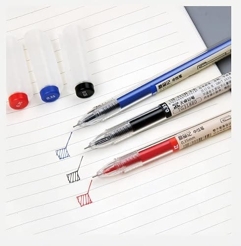 REXloyal 12 Pcs 0.35mm 3color Gel Ink Pen Japanese Stationery Extra Fine Chinese Ballpoint Pen for Office School Korean Stationery Supply thumbnail 4