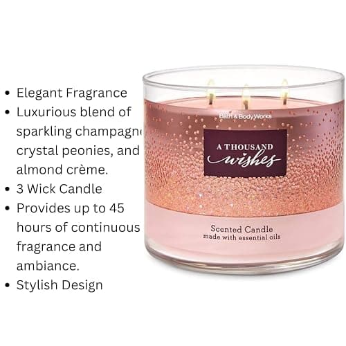 Bath and Body Works A THOUSAND WISHES 3-Wick Candle 14.5 Ounce thumbnail 3