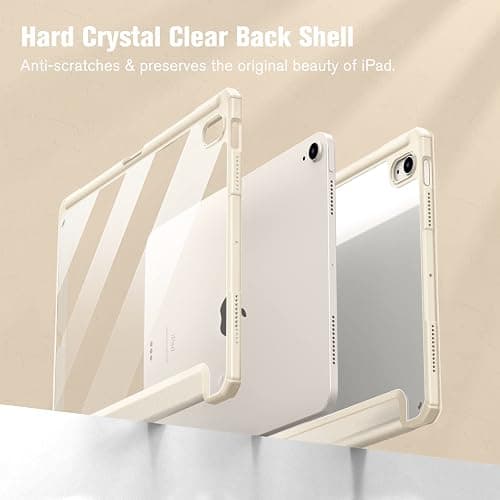 Fintie Hybrid Slim Case for iPad Air 11-inch M3 (2025) / M2 (2024), iPad Air 5th (2022) / 4th Generation (2020) 10.9 Inch - Shockproof Cover with Clear Back Shell & Pencil Holder, Starlight thumbnail 6