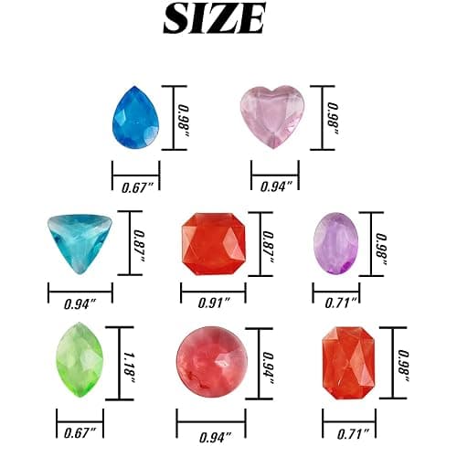 ROYHOO 150PCS Pool Diving Gems Toys, Colorful Crystals Pirate Treasure Jewels Acrylic Gems Plastic Diamonds Gemstones for Vase Filler Summer Beach Toys Home Decor Party Favors thumbnail 3