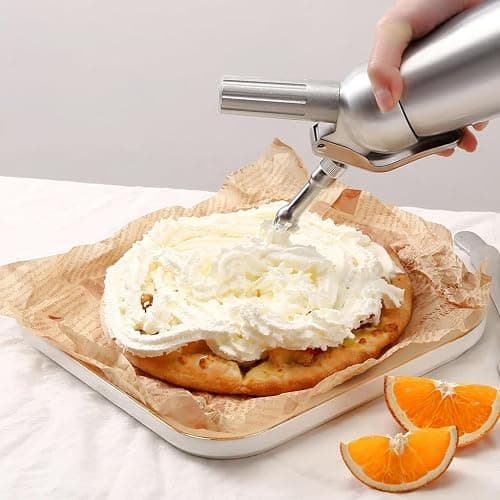 Professional Whipped Cream Dispenser 500ml/1 Pint Homemade Cream Maker with 3 Decorating Nozzles for Cake Cheese Dessert Shop thumbnail 6