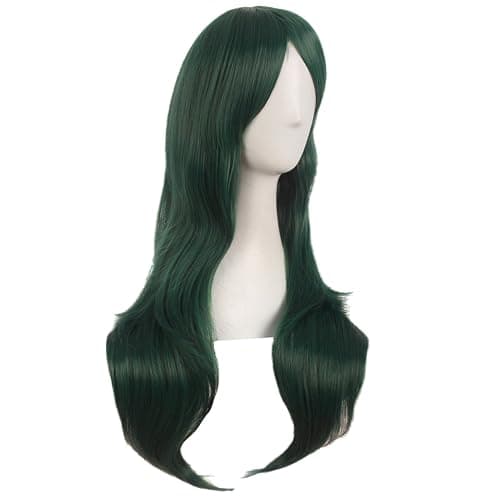MapofBeauty 28 Inch Long Curly Hair Costume Cosplay Wig, Pine Green | 70 cm Wig, Women, Side Bangs, Fashion thumbnail 2