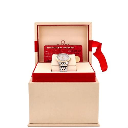 Omega, Pre-Loved De Ville Prestige Quartz Watch Stainless Steel and Rose Gold with Diamond Markers 27, Silver thumbnail 2