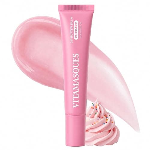 Vitamasques Lip Butter Balm Cupcake, Korean Lip Balm - Peptide Lip Treatment - Lip Balm Hydrating - Light Tinted Lip balm - Made in Korea - 0.33 fl.oz - Image 1