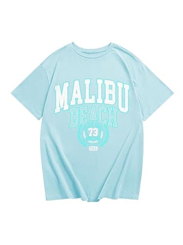 SOLY HUX Girl's Letter Graphic Print T Shirts Short Sleeve Round Neck Tee Tops - Image 1
