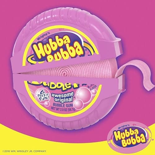 HUBBA BUBBA Bubble Gum Tape - Original Chewing Gum Bulk Pack, 2 oz, Pack of 6 Candy Bulk thumbnail 2