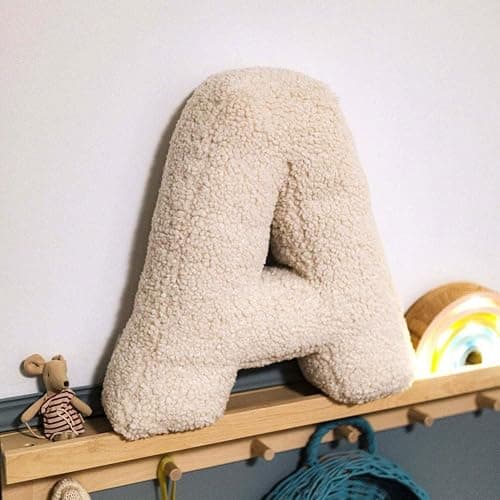 Chpbolly Letter Pillow English Letter Plush Pillow Cozy Lambswool Initial Throw Pillow Alphabets Letter Decorative Cushion Comforting Huggable Stuffed Cushion for Bedroom Sofa（15.7 * 13.8 * 3.9 in） thumbnail 8